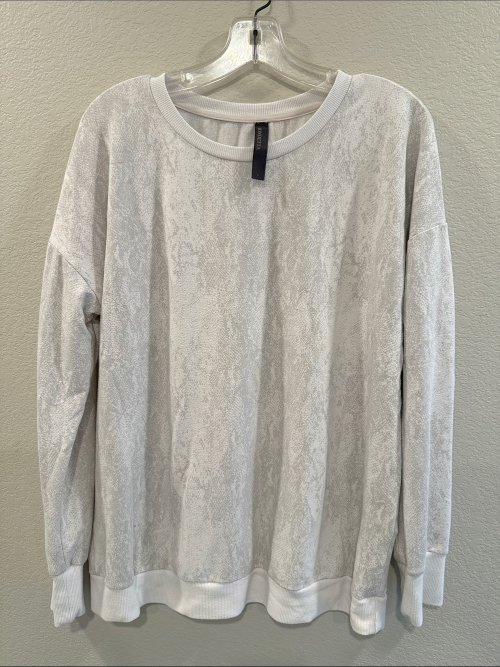 Mondetta Light Gray Textured Crewneck Sweater